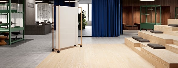 Modular vinyl flooring in an office-1
